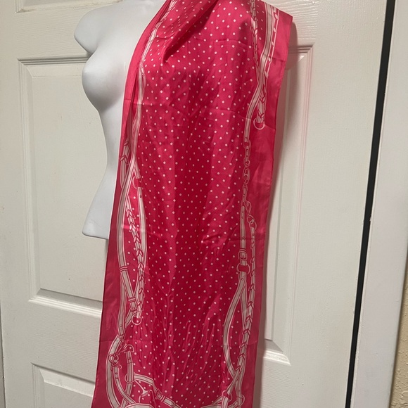 Lauren Ralph Lauren Pink Polka Dot Silk Scarf - Picture 11 of 12